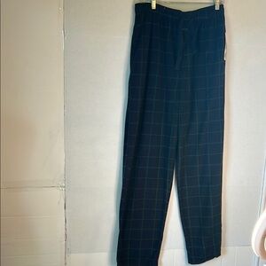 Perry Ellis Portfolio Men’s Blue Plaid Draw String Fleece Sleepwear Pants. Sz Lg